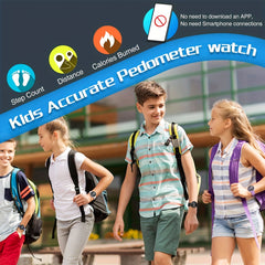 Kids 3D Pedometer Smart Watch USB Rechargeable LED Digital Watch