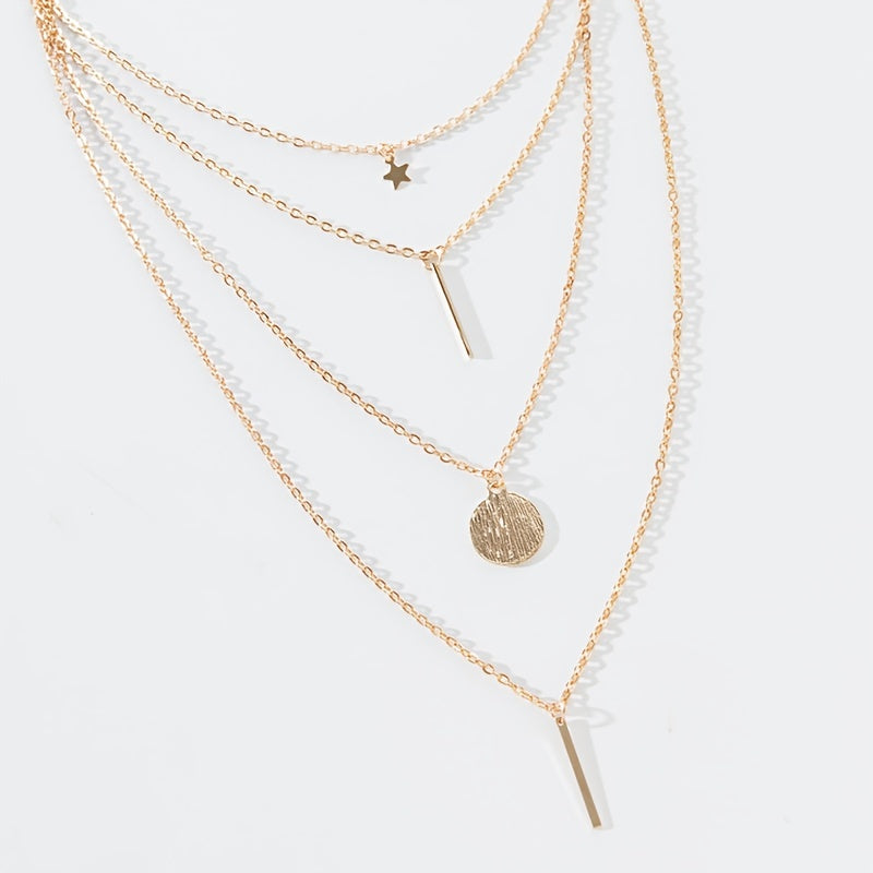 Women's Star Layer Necklace 18K Plated Jewelry