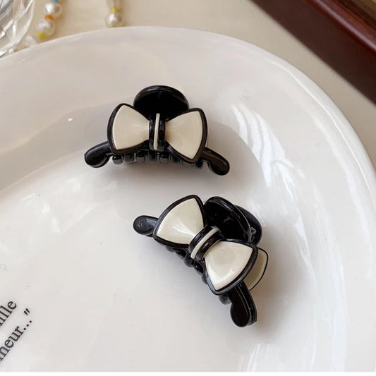 Bow Decor Hair Claw Two tone Banana Clip Hairgrip