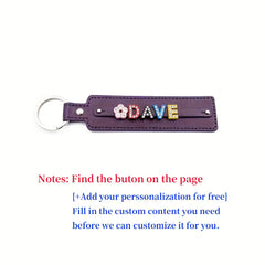 Custom Pet Memorial Keychain with Colorful Letters and Rhinestone String