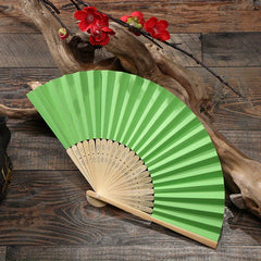 DIY Bamboo Fan Plain Foldable Paper Cover