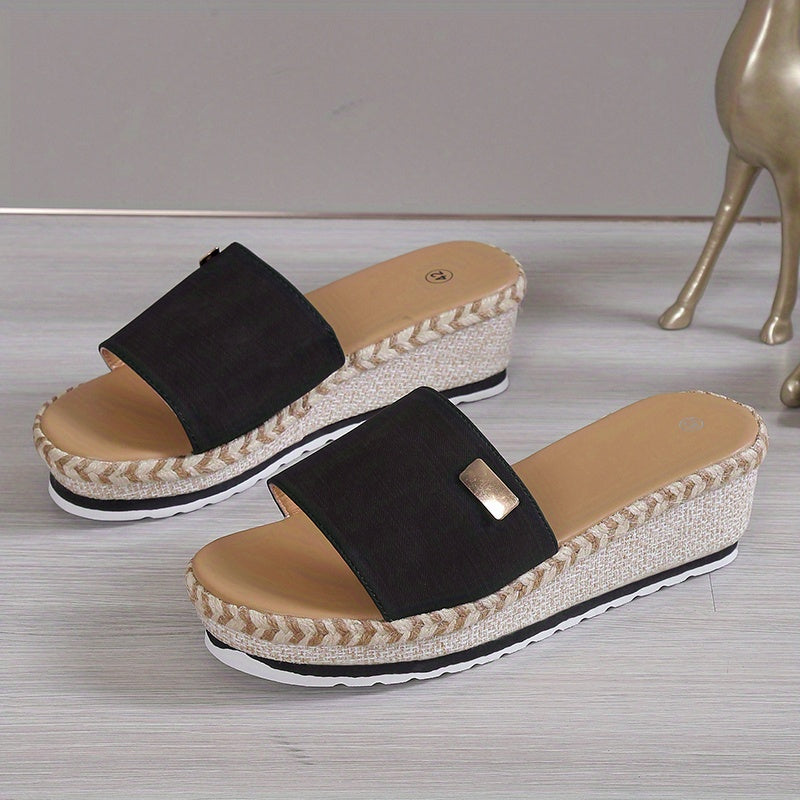 Women's Platform Wedge Sandals Non Slip Slides Shoes