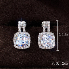Pop Jewelry Zircon Stud Earrings - Copper Panel