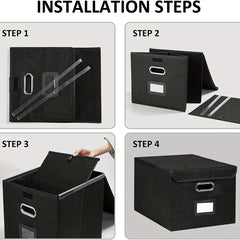 Filing Storage Boxes w/ Plastic Slide for Letter Legal File Folder