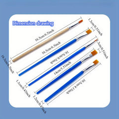 Professional Artist Brushes Set Nylon Bristles Plastic Wood Handle Golden Tip