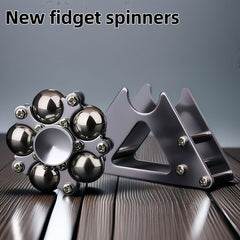Stainless Steel Finger Spinner with Base Stand