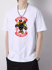 Hard Pattern Print Men's Graphic Cotton Crew Neck Active T shirt