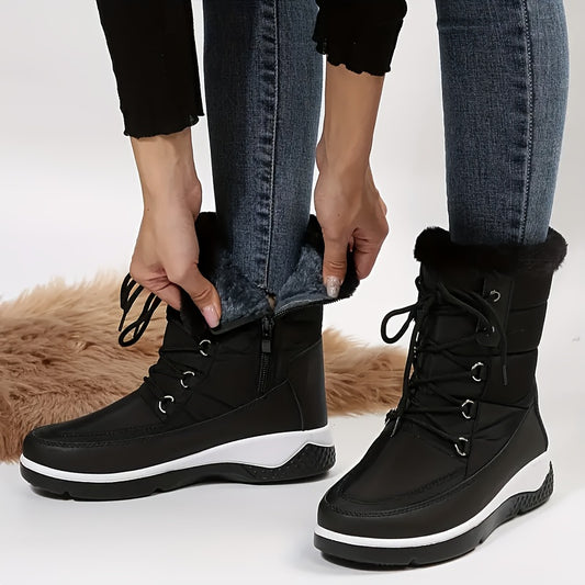 Women's Winter Snow Boots Waterproof Fleece Lined Non Slip Mid Calf
