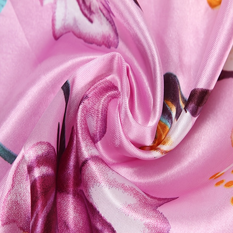 Floral Print Bandana Scarf Neckerchief Sunscreen Windproof Head Wrap