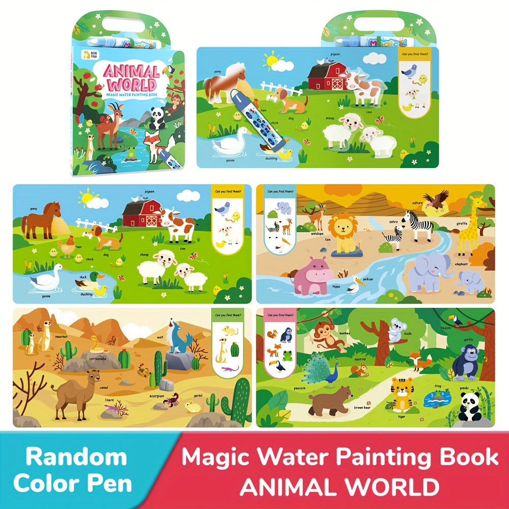 Water Painting Book for Animal Cognition Learning