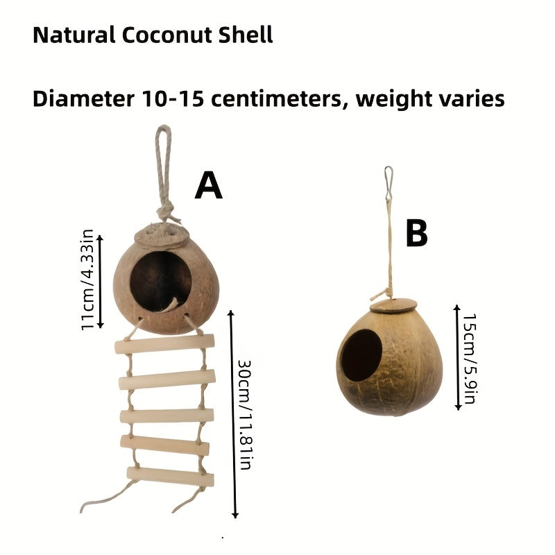 Coconut Shell Bird Nest With Ladder