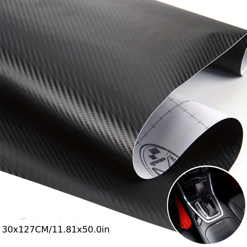 30x127cm 3D Carbon Fiber Vinyl Film Car Stickers Waterproof DIY Wrap