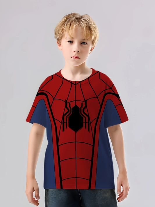 Boys Spider Print Short Sleeve Summer T shirt