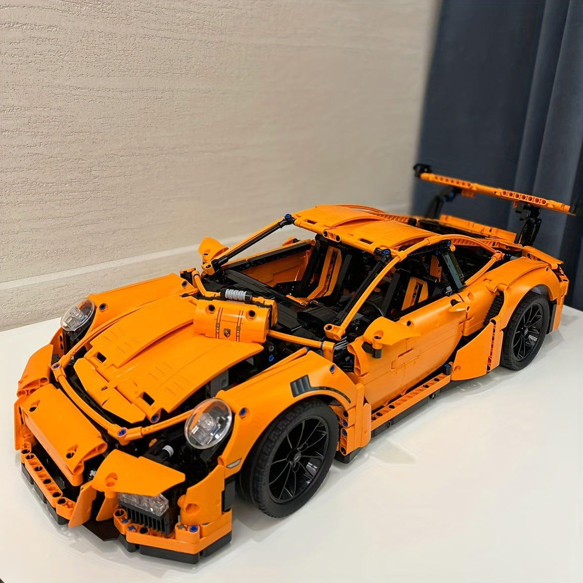 2704pcs Orange Racing Car 1 8 High Difficulty Puzzle Assembly Toy For Boy Gift
