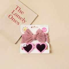 Baby Girls Bow Headbands & Sunglasses Set - Birthday Gift