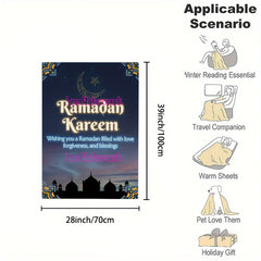 Ramadan Element Flannel Blanket Prayer Blessing Star Moon Warm Soft