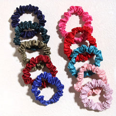 10pcs Plant Dyed Thin Silk Scrunchies Natural Hair Tie