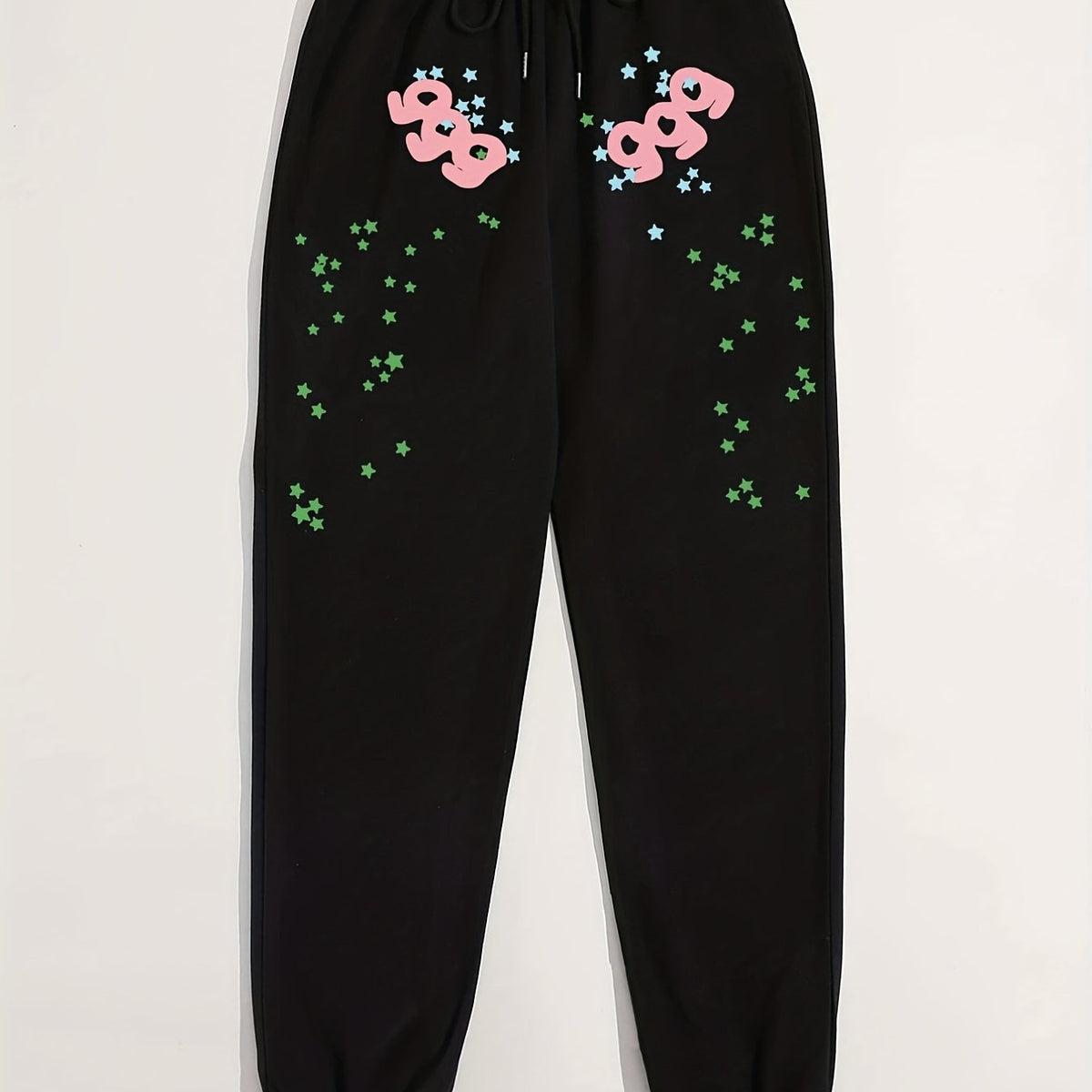  Star & Number Print Drawstring Sweatpants Women's Plus