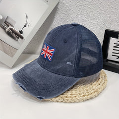 Embroidered British Flag Denim Baseball Cap