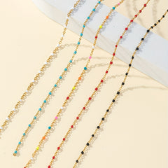 1pc 1M Colorful Drip Oil Chain Necklace Bracelet Waist Chain Red Stainless Steel