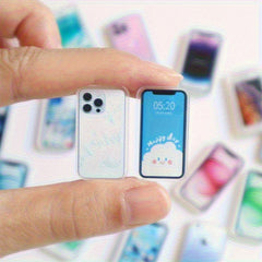 1:12 Scale Mini Phone Models, Galaxy Floral Abstract Themes, Durable PVC Props