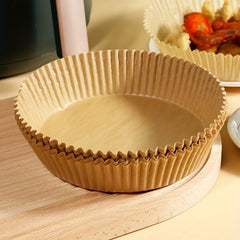 50pcs High Temp Air Fryer Liner Paper For Absorption - Disposable Baking Pads