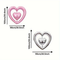 Aluminum Film Heart Floating Balloon for Party - Pack of 5