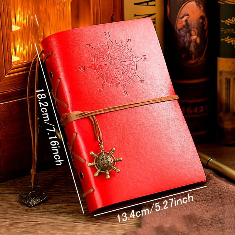 Vintage A6 Notebook with 160 Replaceable Pages and Metal Accessories