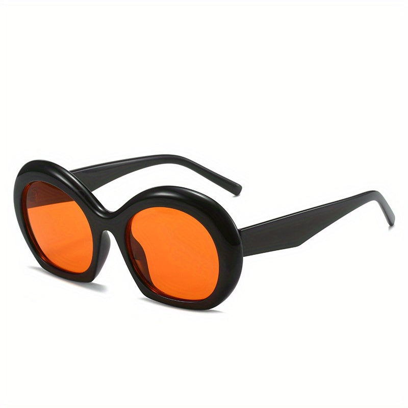 Y2K Oversized Tinted Lens Sunglasses For Women Men Round Inflated Frame Glasses