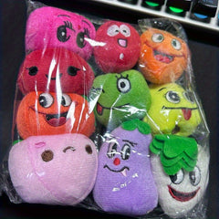 10pcs Fruit & Vegetable Finger Dolls Funny Faces Multicolor Toys