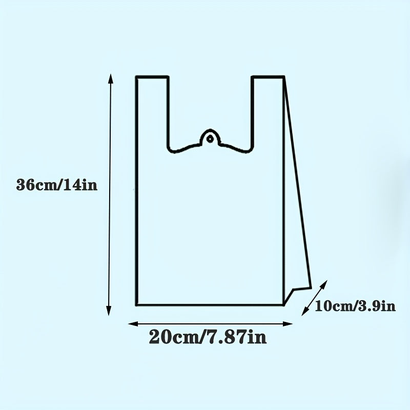 50pcs Disposable Vest Bag Shopping Bag Plastic Tote Bag Shop Packaging Bag