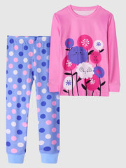 Girls Butterfly Print Pajama Set