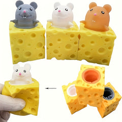 Cheese Mouse Squeeze Toy Holiday Relaxing Multiple Colors