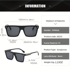 Plaid Print Oversized Square Sunglasses For Women UV400 Protection