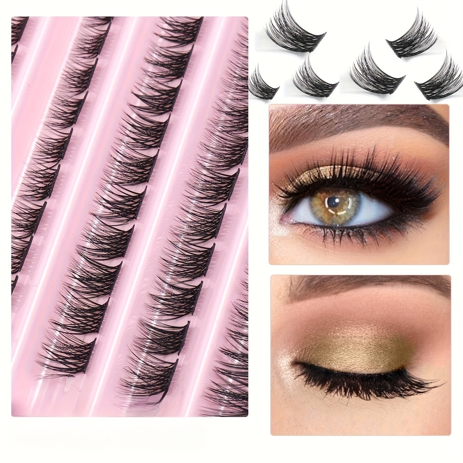 8-16mm Wispy Soft Lash Clusters DIY Cat Eye Extension