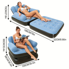 1pc Inflatable Sofa Outdoor Adult Lazy Sofa Five in one Inflatable Bed