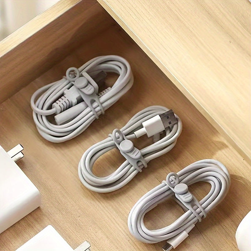 4pcs Reusable Silicone Cable Ties - Cord Organizer for Wires