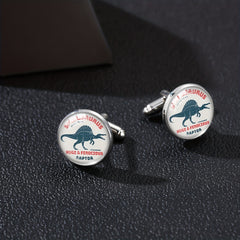 Dino Cufflinks T-Rex, Velociraptor, Spinosaurus