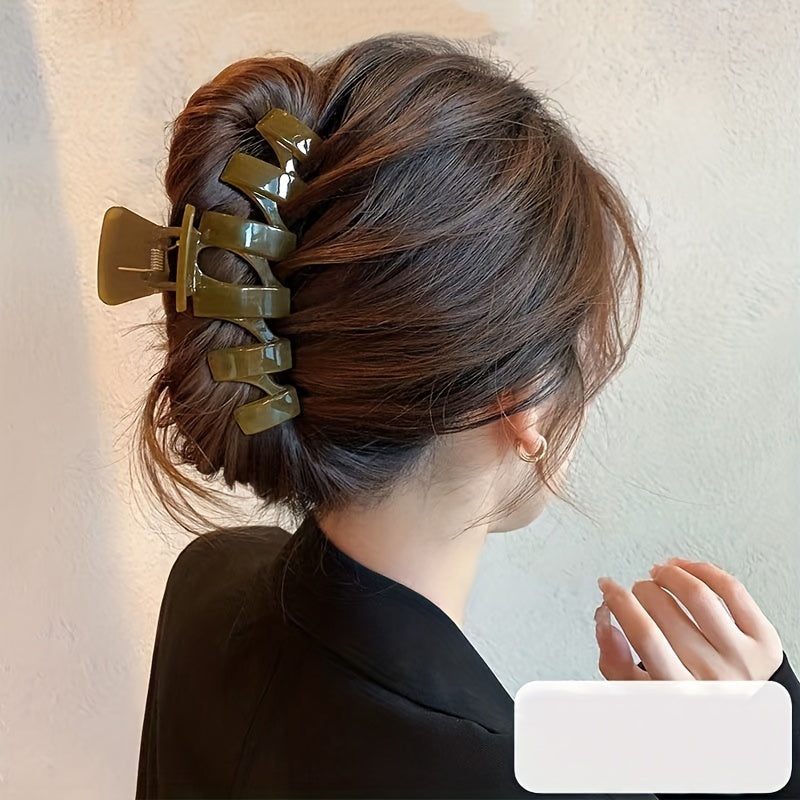 Wavy Hair Claw Solid Hair Claw Clip Large Nonslip Ponytail Holder