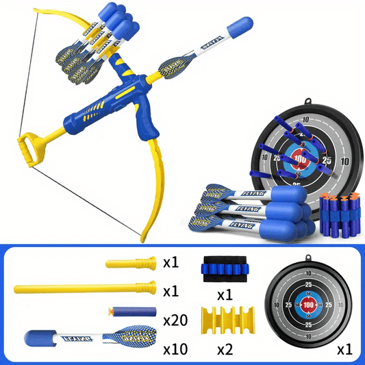 Kids Bow and Arrow Set for Ages 2-4 Range 10 Arrows 2 Archers 20 Foam Darts