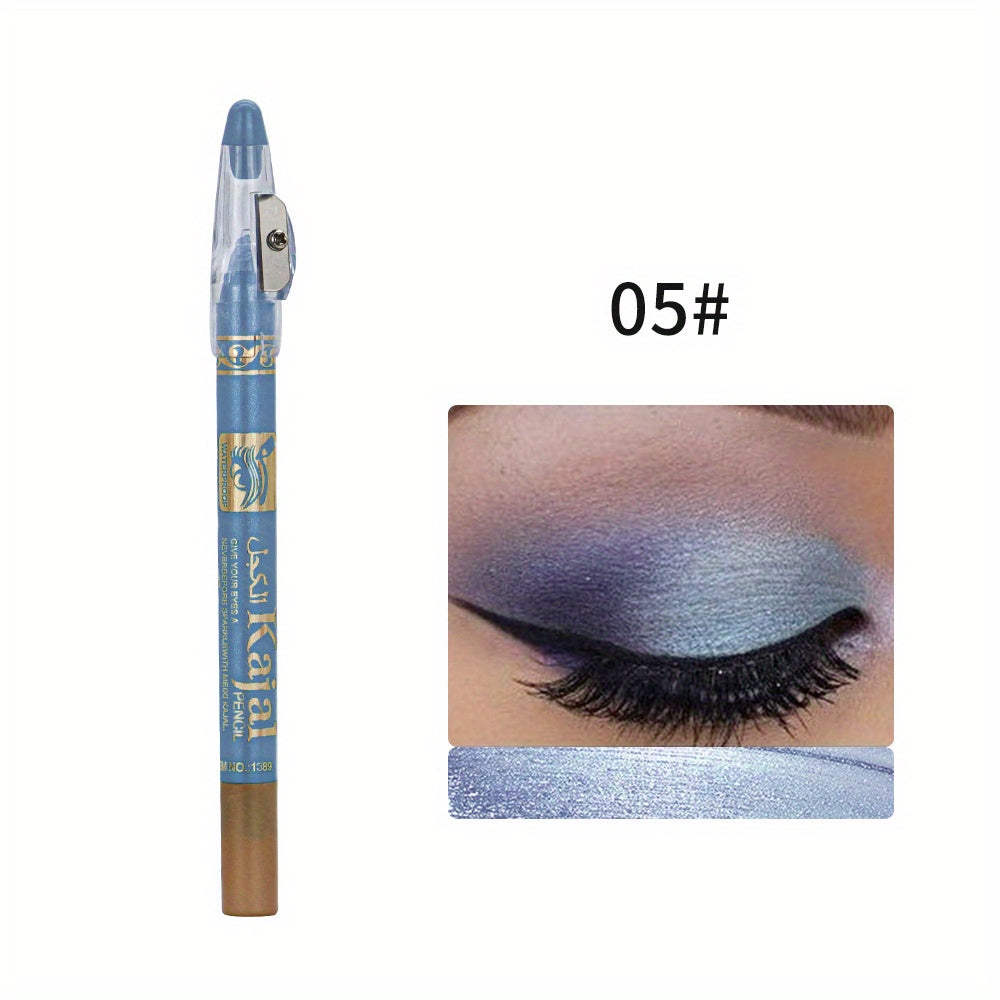 12 Colors Waterproof Eyeshadow Stick with Shimmer and Pearly Finish