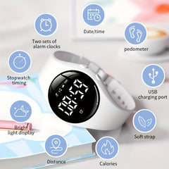 Youth Fitness Watch Step Tracker Pedometer Stopwatch USB Rechargeable
