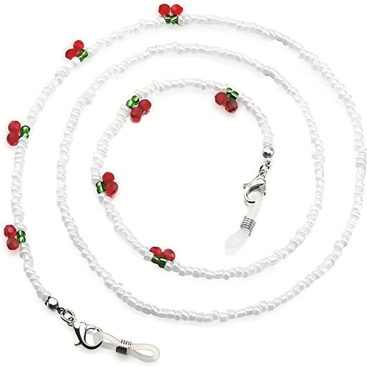 Crystal Cherry Glasses Chain Lanyard Retainer