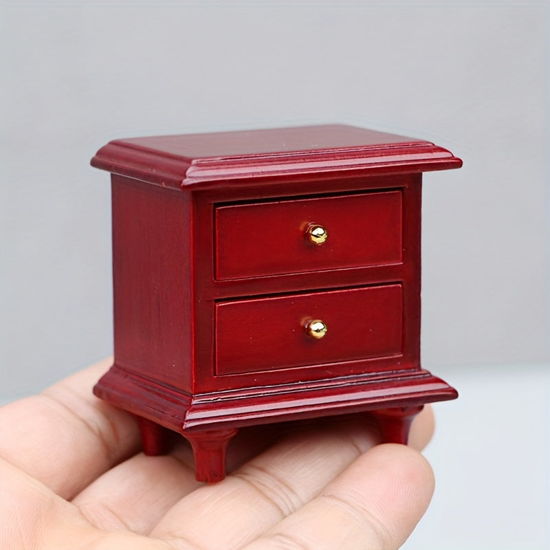 1:12 Dollhouse Bedside Cabinet Drawer Chest Storage Table Home Decor