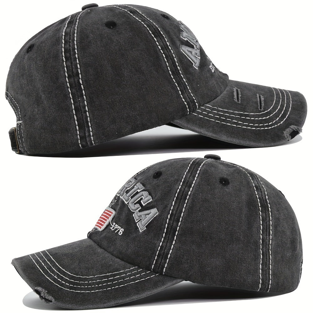 3D Embroidery Baseball Cap AMERICA Peaked Cap Curved Brim Hat Sun Visor