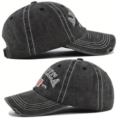3D Embroidery Baseball Cap AMERICA Peaked Cap Curved Brim Hat Sun Visor