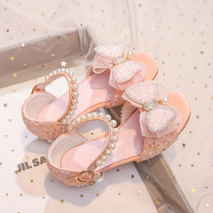Bowknot High Heel Shoes For Girls Lightweight Non Slip Soft Bottom Dancing Shoes