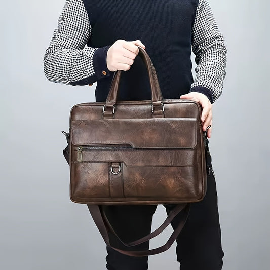 Men's Handbag Shoulder Bag Retro Office Bag Briefcase