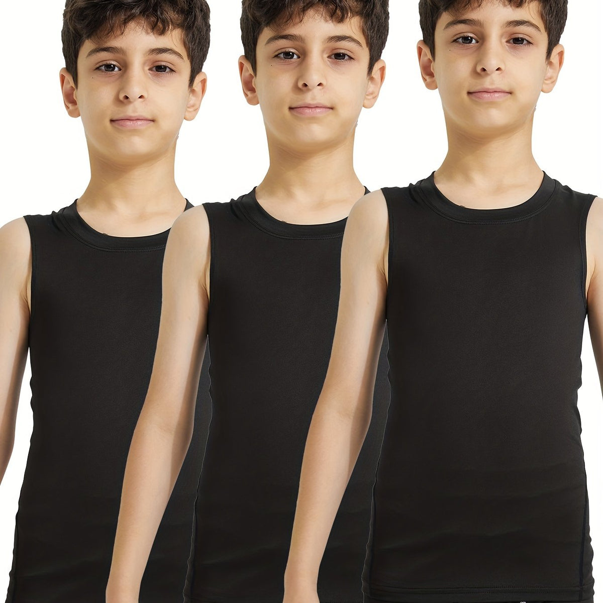 3PCS Kids Sport Vest Boys Quick Dry Fitness Top