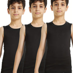 3PCS Kids Sport Vest Boys Quick Dry Fitness Top